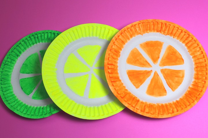 Paper Plate Citrus Fruits