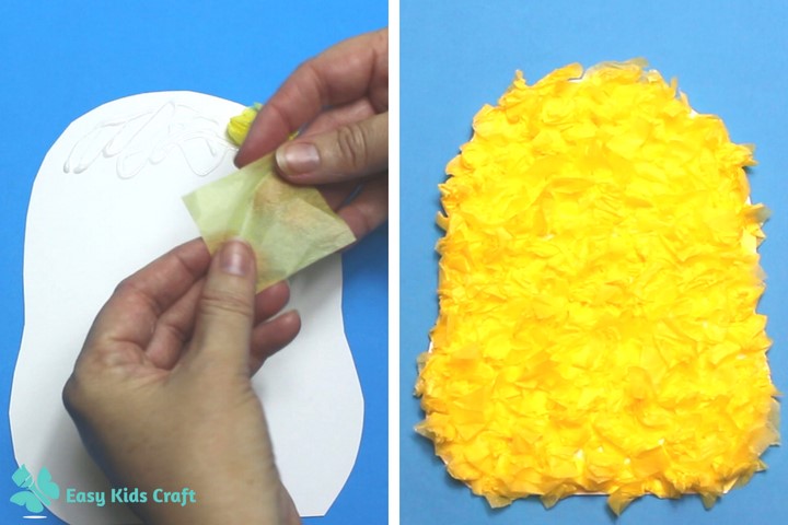 Step 2 - add tissue paper